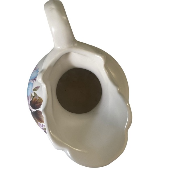 Mccoy USA Vintage Ceramic Pottery Blue Daisy Flower Pitcher With Matte Finish - Picture 3 of 4